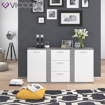 Vicco Sideboard NOVELLI weiß beton