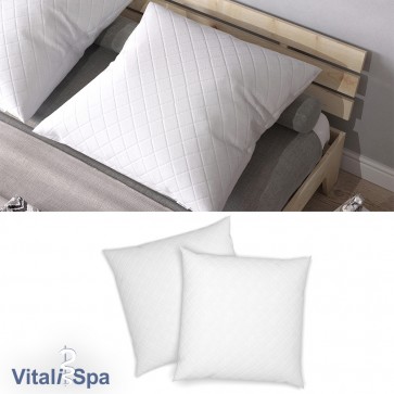 VitaliSpa 2er Set Kopfkissen Bettkissen 80x80x12cm / hypoallergen / weiß