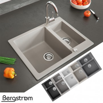 Bergström Granit Spüle Küchenspüle Einbauspüle Spülbecken 580x400mm 
