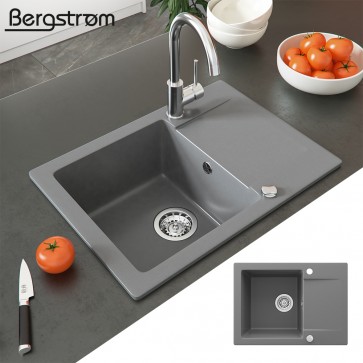 Bergstroem Granitspüle 420 x 580 mm Grau Verbundwerkstoff 