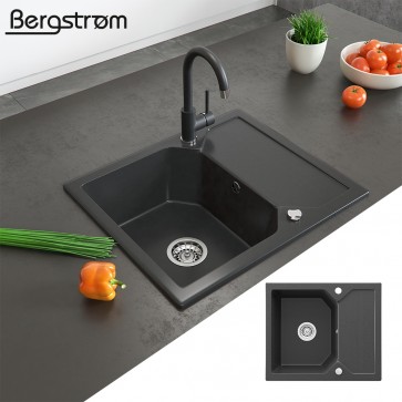 Bergstroem Granitspüle 500 x 590 mm Schwarz Verbundwerkstoff 