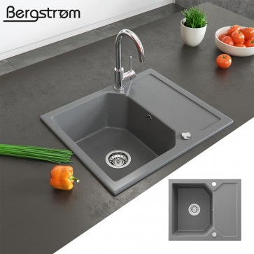 Bergstroem Granitspüle 500 x 590 mm Grau Verbundwerkstoff 