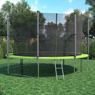 XXL Trampolin 433 cm Gartentrampolin Komplettset mit Netz innenliegend