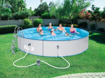 Bestway Hydrium Pool Set 460x90 Stahlwandpool rund Kartuschenfilteranlage Leiter