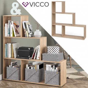 Vicco Treppenregal ASYM Sonoma Eiche 4 Fächer