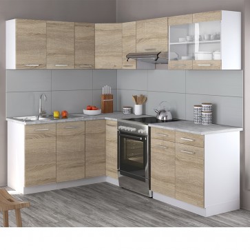 eck kuche kuchenzeile l form kuchenblock einbaukuche komplettkuche ecke sonoma