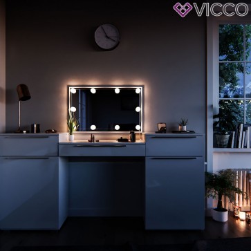 Vicco Schminktisch Lilli weiß mit LED-Lichterkette