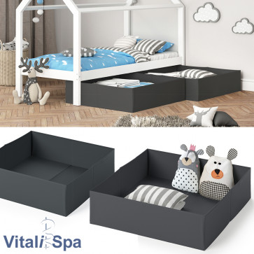 VitaliSpa Faltbox für Kinderbett 2er Set anthrazit