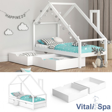VITALISPA Funktionsbett Kinderbett NICOLE 90x200 mit 2 Schubladen