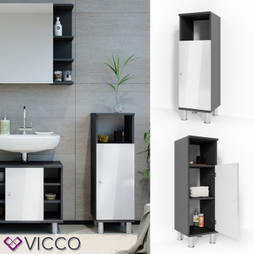 VICCO Midischrank FYNN 95 x 30 cm Anthrazit Weiß