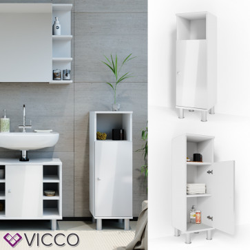 VICCO Midischrank FYNN 95 x 30 cm Weiß Hochglanz