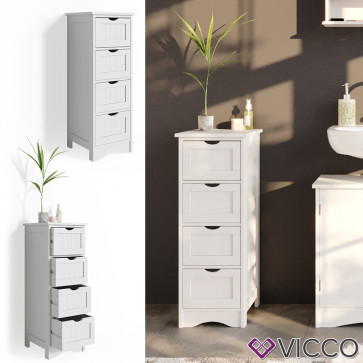 VICCO schmaler Badschrank Bianco