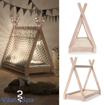 VITALISPA Kinderbett TIPI 70x140 cm Natur