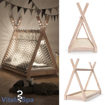 VITALISPA Kinderbett TIPI 80x160 cm Natur