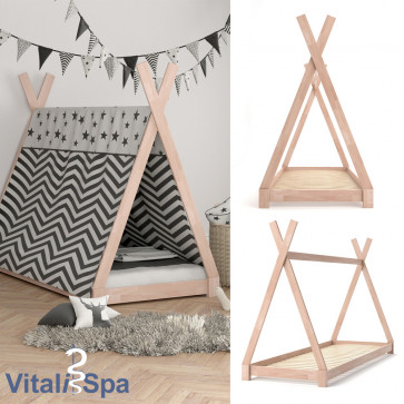 VITALISPA Kinderbett TIPI 90x200 cm Natur