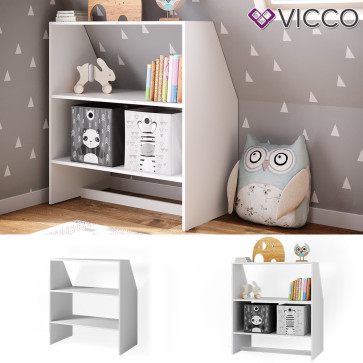 Vicco Dachschrägenregal Bücherregal Kinderregal Weiß Standregal Wandregal Regal