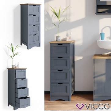 VICCO schmaler Badschrank Bianco Grau