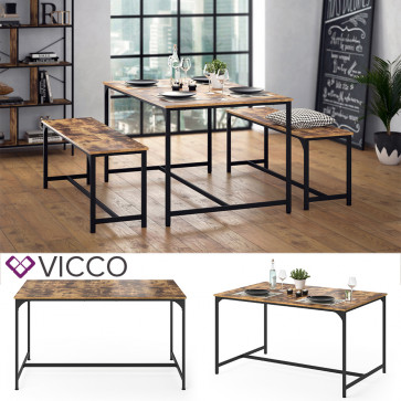 Vicco Esstisch Küchentisch 140x90 Fyrk Esszimmertisch Kaffeetisch Metallgestell