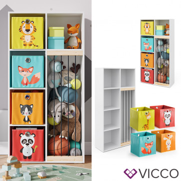 Vicco Kinderregal Kuscheltierbox Aufbewahrung Marvin Bücherregal Weiß Faltbox