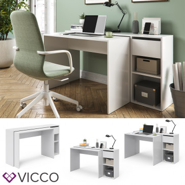 Vicco Schreibtisch Ben Weiß ausziehbar 
