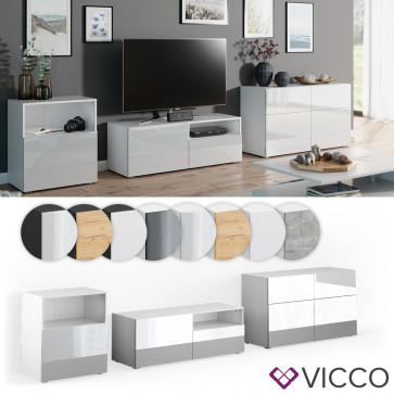 VICCO Wohnwand 3er Set COMPO Lowboard Sideboard Schrank Regal