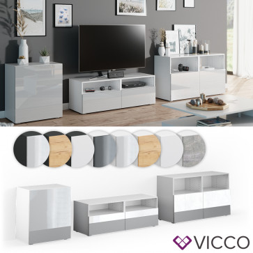 VICCO Wohnwand 3er Set COMPO Lowboard Sideboard Schrank Regal