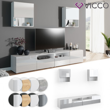 VICCO Wohnwand 4er Set COMPO Lowboard Sideboard Schrank Regal