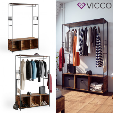 Vicco Kleiderschrank Garderobenschrank Fyrk Schlafzimmer Sitzbank Schuhschrank