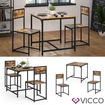 Vicco Essgruppe Sitzgruppe Küchentisch Set Fyrk Esstisch 80x80cm 2 Küchenstühle