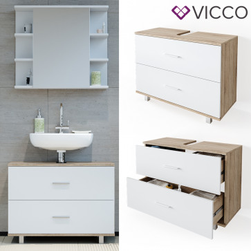 VICCO Waschtischunterschrank 80cm ILIAS Sonoma-Weiß