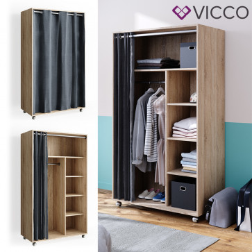 VICCO mobiler Kleiderschrank DOROS Sonoma