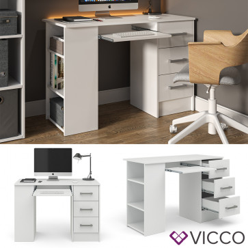 Vicco Computertisch Dallas mit Regal Weiß