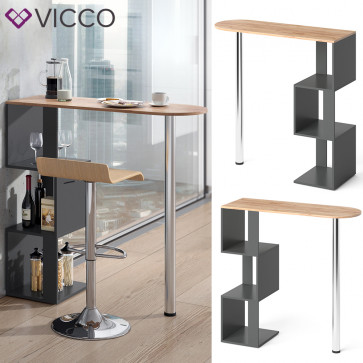 VICCO Bartisch VINCENT Anthrazit-Goldkraft 