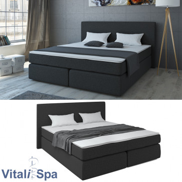 VitaliSpa Boxspringbett 180x200 cm Schwarz