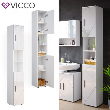 Vicco Badschrank Hochschrank Irma Weiß Hochglanz