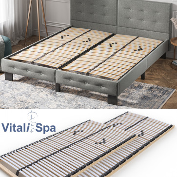 Vitalispa Lattenrost Bettrost Rollrost 2er Set Federholzleiste Doppelbett Natur