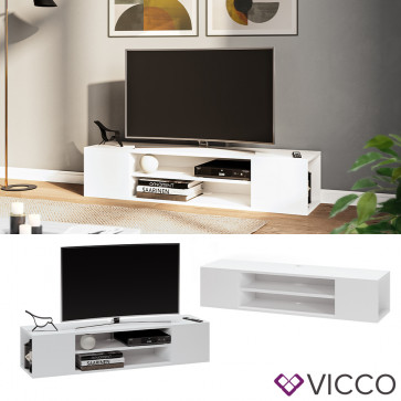 Vicco Lowboard TV-Board Hängeschrank Helvin weiß stehend Wohnwand Hängeboard