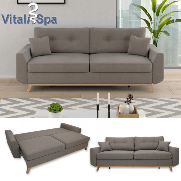 VitaliSpa Schlafsofa Schlafcouch Boxspringsofa Sidney Braun