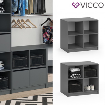 Vicco Kommode für Kleiderschrank Visit 4 Ablagen Sideboard Dielenschrank 