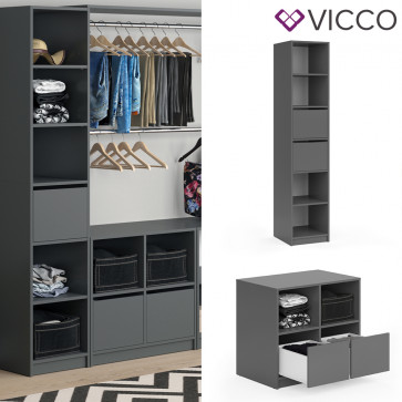 Vicco Schubladen 2er Set klein für Kleiderschrank Visit Schubladenset Kommode