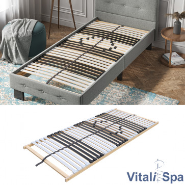 Vitalispa Lattenrost Bettrost Rollrost 90x200 cm Federholzleiste 7 Zonen Einzelbett