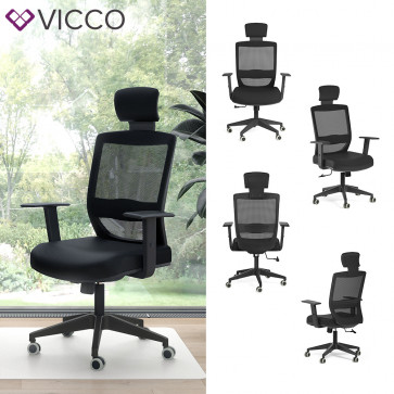 Vicco Bürostuhl Schreibtischstuhl Computerstuhl Bent ergonomisch mit Kopfstütze