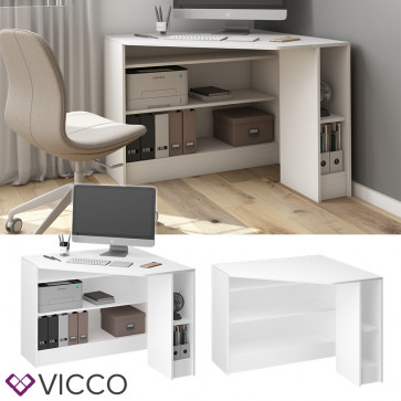 Vicco Eckschreibtisch Schreibtisch Bürotisch Alvaro 94x94cm weiß Computertisch