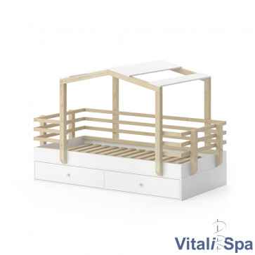 VITALISPA Hausbett Pippi in weiß mit Gästebett