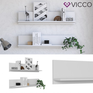 Vicco Wandregal Wohnzimmerregal Flurregal Dilara 2er Set Weiß Schlafzimmerregal