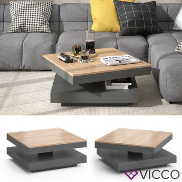 Vicco Couchtisch Sofatisch Beistelltisch Elias Anthrazit/Goldkraft Kaffeetisch