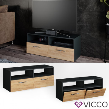 Vicco Lowboard Fernsehschrank Sideboard Diego TV-Fernsehtisch ANT/Goldkraft