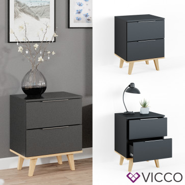 Vicco Kommode Wohnzimmerschrank Anrichte Nautica Anthrazit/Buche Schublade 46 cm