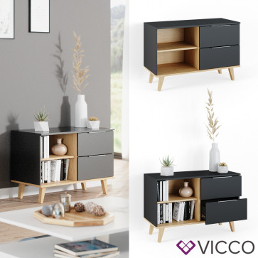 Vicco Kommode Wohnzimmerschrank Anrichte Nautica Anthrazit/Buche Schubladen