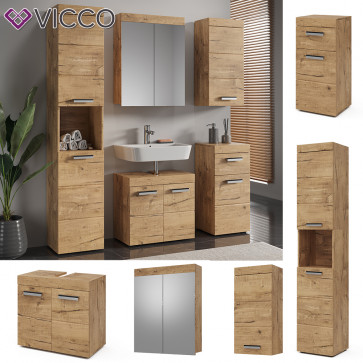 Vicco Badmöbel Set Luna Spiegelschrank Unterschrank Hochschrank Hängeschrank